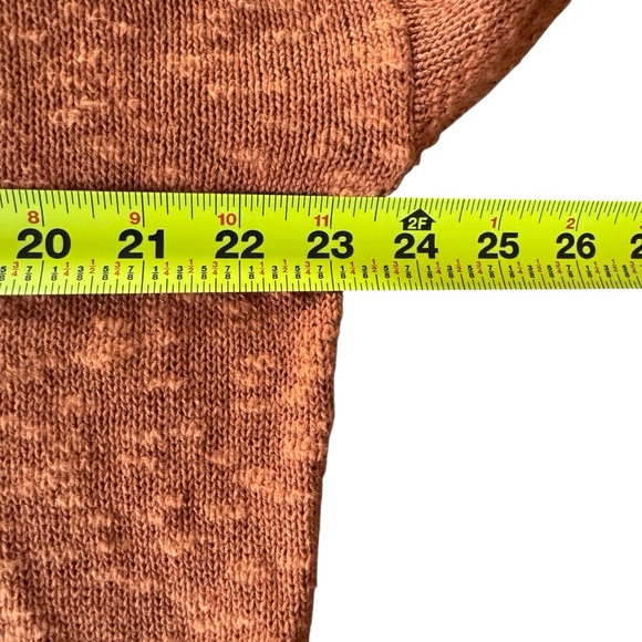 Rachel Zoe Burnt Orange Sweater Long Tunic Knit Pullover Linen Blend Boho M - Picture 7 of 9